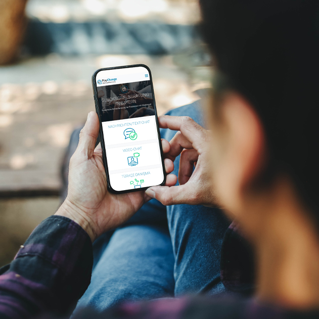 Ansicht der PlayChange App auf dem Handy